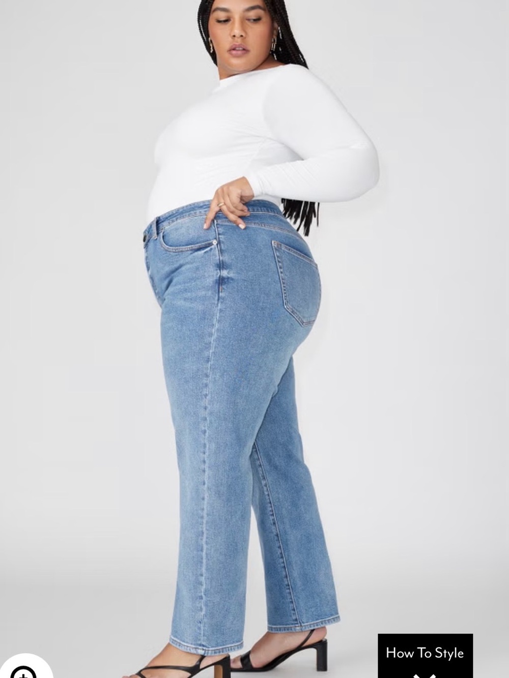Eloquii Elements Womens Plus Size 16 straight Leg Jeans Medium Wash High Rise
